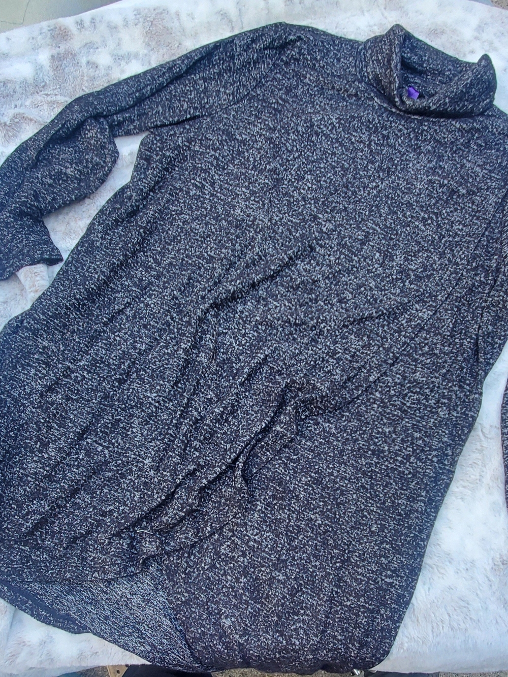 NWOT Seraphine Black & White Marbled Turtleneck Nursing Sweater
